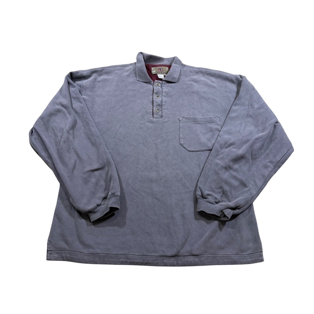 The Territory Ahead Purple‎ Gray Henley Rugged Polo Workwear Casual Gorpcore L